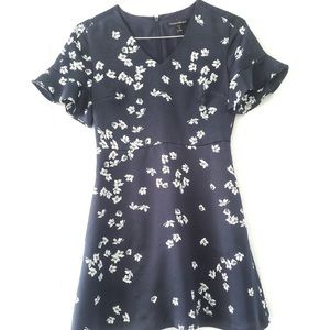Banana Republic Navy Floral Midi Dress